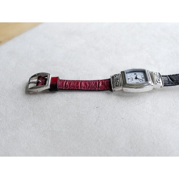 Brighton Vintage Waterford Reversible Watch Red Black Leather Retired 7" Gift - Picture 4 of 10